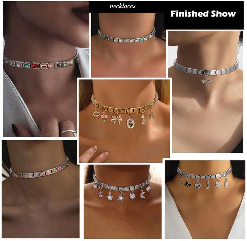Loozykit Italian Charm Bracelet Silver 9mm Stainless Steel Bulk Charms image 5