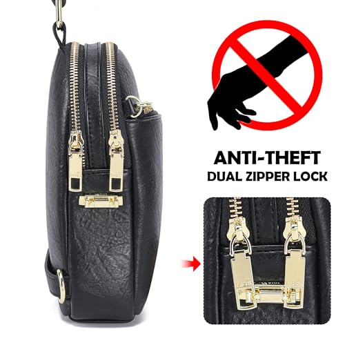 INICAT RFID Blocking Sling Bag Leather Crossbody Bags for Women Fanny Pack Cross Body for Woman Chest Bag for Travel 1.9L2