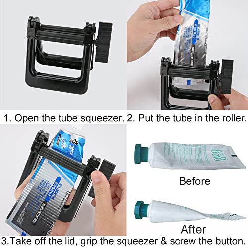 Toothpaste Squeezer - Tube Squeezer Rollers, Metal Toothpaste Tube Wringer Seat Holder Stand Stainless Steel, for Cooking,Hair Salon, Paint Tube, Color Dye by MEN'S GROOMING BARBER PRO - Image 3