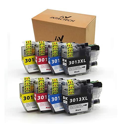Intactech Compatible Ink Cartridges Replacement for Brother LC-3013 LC3013 XL High Yield BKCMY Work with MFC-J491DW, MFC-J497DW, MFC-J690DW, MFC-J895DW 8 Pack (2 Black,2 Cyan,2 Magenta,2 Yellow)