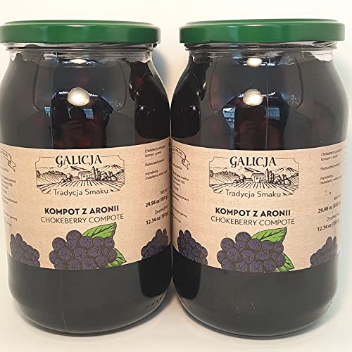 2 Pack Galicja Chokeberry Compote Glass Jar GMO Free 29.98 OZ / 850 gr from Poland