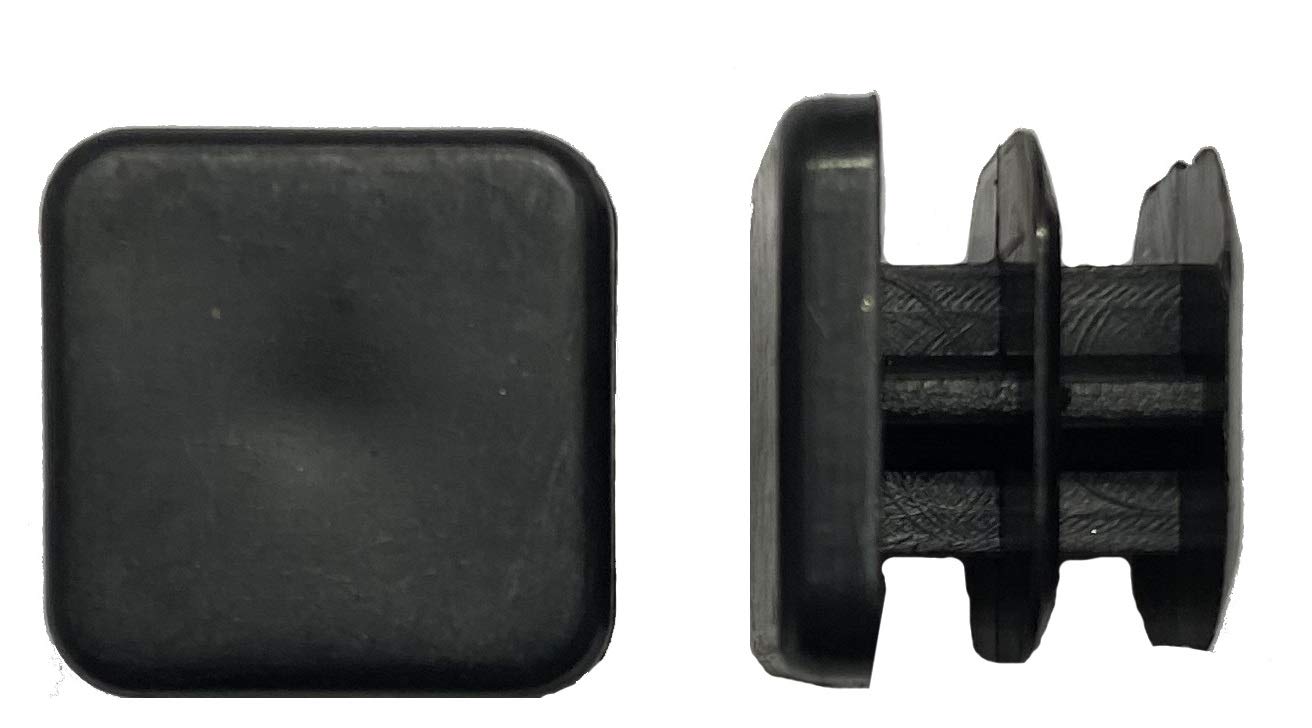 Dexierp Black Protection Force 1/2" 13Mm (Pack Of 10) Square Od Tubing Plastic Insert Plug, Tubing Post End Cap, Chair Glide