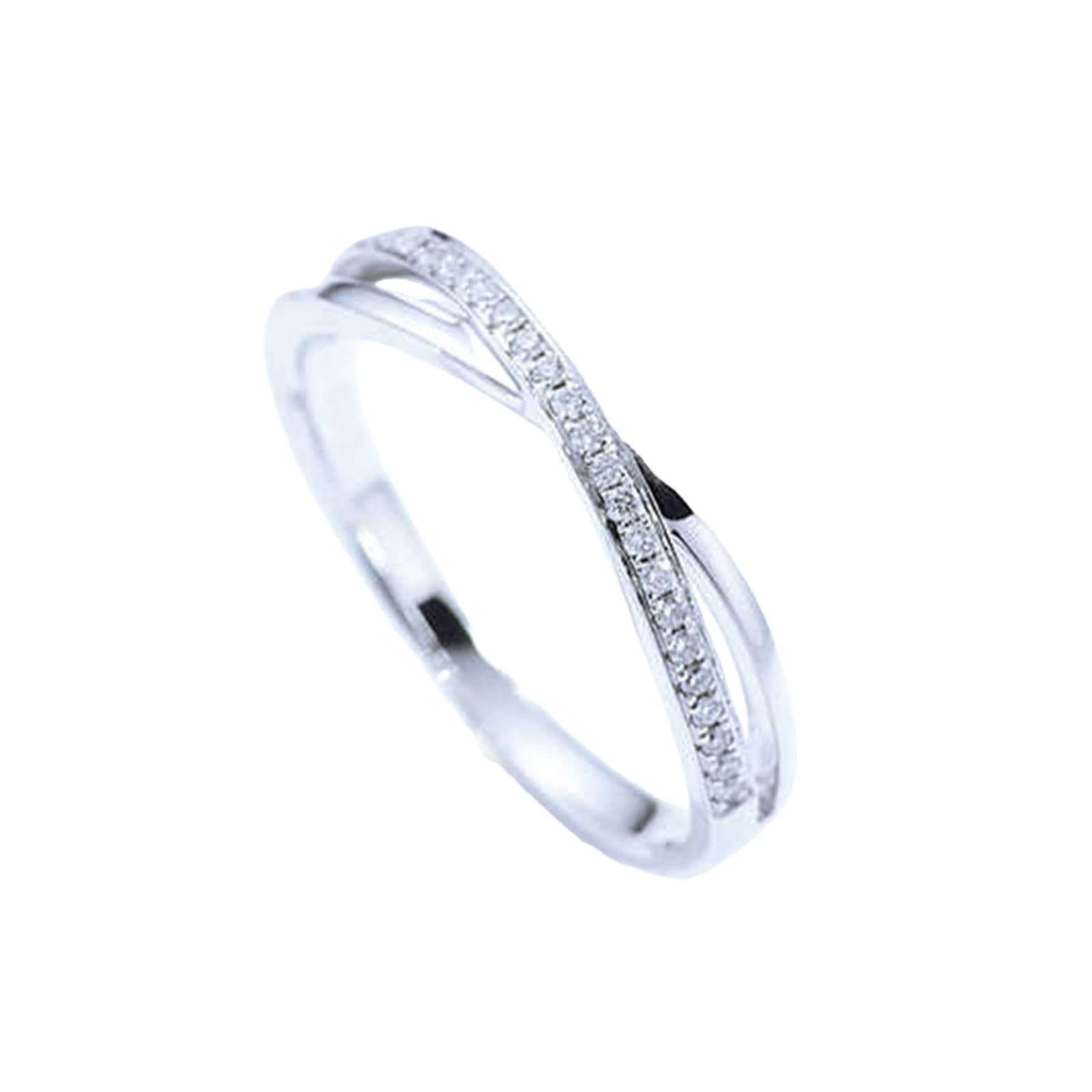 Weißgold & Platin Diamant-Verlobungsring für Damen und Herren