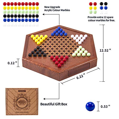 Juego de Damas Chinas de Madera AMEROUS 12.5 pulgadas miniatura 5
