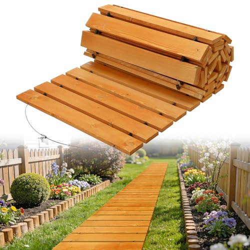 MEWTOGO 12ft Wooden Garden Pathway, Pool Walkway for Above Ground Pools