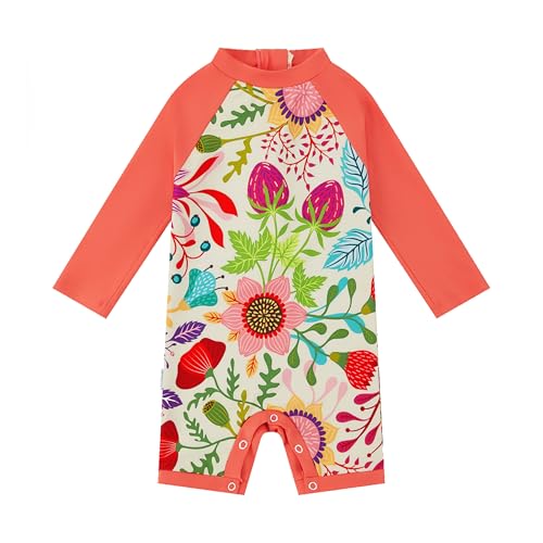 upandfast Traje de Baño Niña para Verano Caluroso UPF 51+ - Cremallera Trasera Segura con Broches en Entrepierna y Tejido Transpirable-6-9M