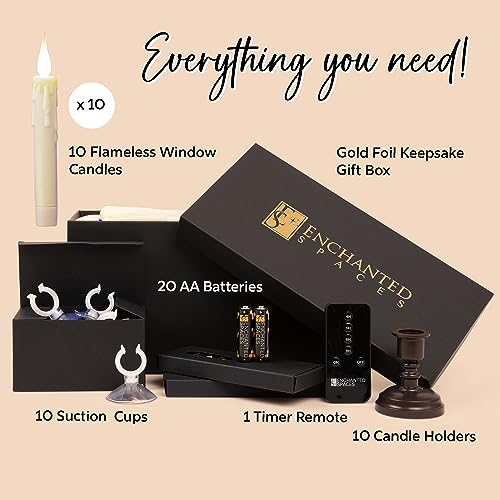 Enchanted Spaces Set Of 10 Flameless Ivory LED Window