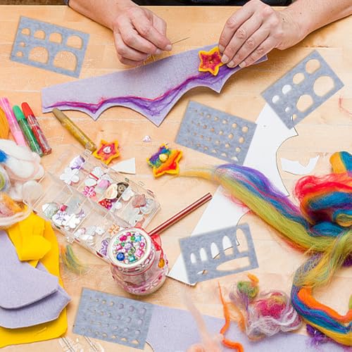 image for FREEBLOSS 15pcs Needle Felting Applique Molds DIY Felt Template Feltin
