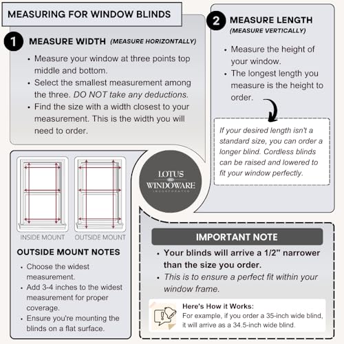 Lotus & Windoware RLX3154AL 1 Inch Premium Vinyl Blind, Room Darkening, Cordless, 31 Inch Wide X 54 Inch Long, Alabaster thumb #8
