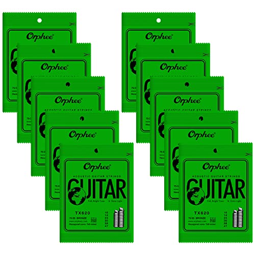 POGOLAB Guitar Strings, Acoustic Guitar Strings, 6 Strings Set, Hexagonal Carbon Core 75/25 Bronze...
