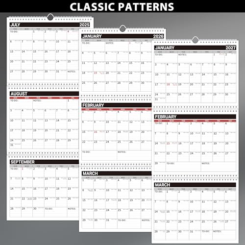 Calendário de parede 2025-2026 - Calendário de parede 2025-2026, calendário de parede de 3 meses 202
