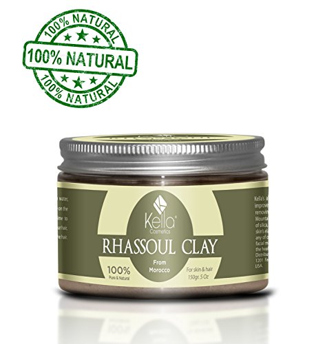 100% Natural Moroccan Rhassoul (Ghassoul) Clay. Facial & Hair Mask Deep Conditioner Treatment for Dry Damaged Hair. Orga