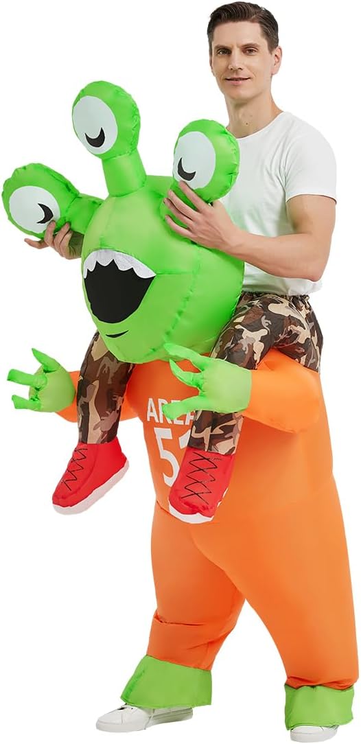 COMIN Halloween Inflatable Alien Costume Adults Cosplay Costumes Funny Ride on Blow Up Costumes Alien Suit for Men Women - Image 7