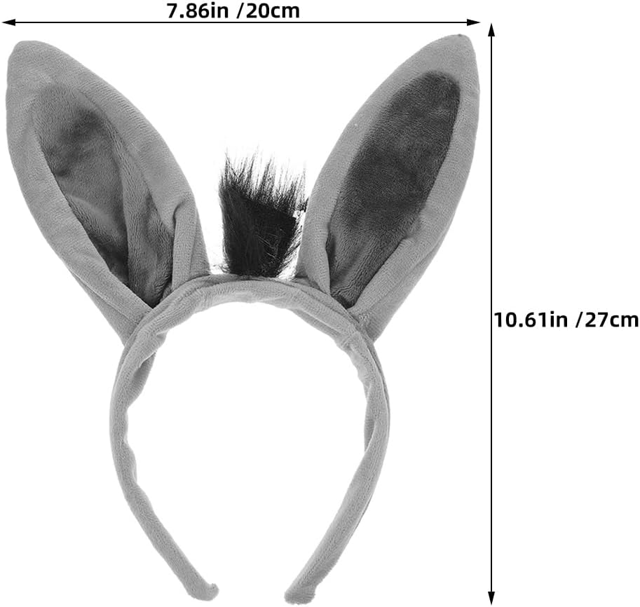 Gadpiparty 5pcs Donkey Ears, Donkey Headband Ears, for Costume Accessories Birthday Party Halloween Cosplay Farm Animal Headwear
