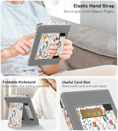 Image of MoKo Magnetic Case for 7 inch /6.8 inch Kindle Paperwhite 12th /11th Gen, Flowers