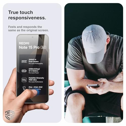 Image of Military-Grade Gorilla Tempered Glass For Redmi Note 15 Pro (6.83 Inch) With Installation Kit | Edge to Edge Coverage | Black