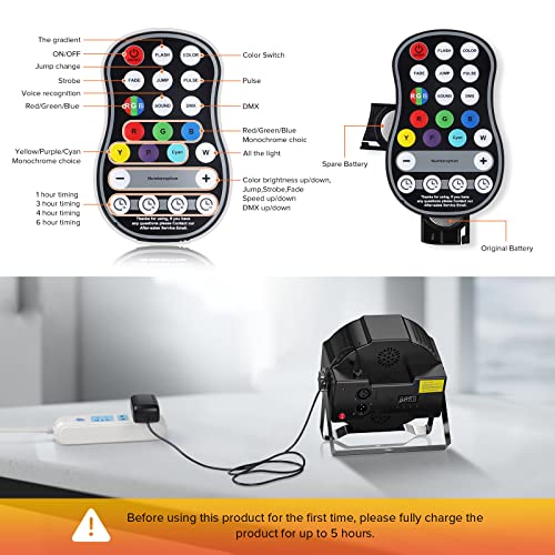 Rechargeable Uplights 18Led Rgb Led Stage Lights, Holalamp Par Lights Wireless Stage Uplighting With Remote Controller 7Ch Dmx Sound Control For Wedding Dj Disco Events Home Party #TOP2