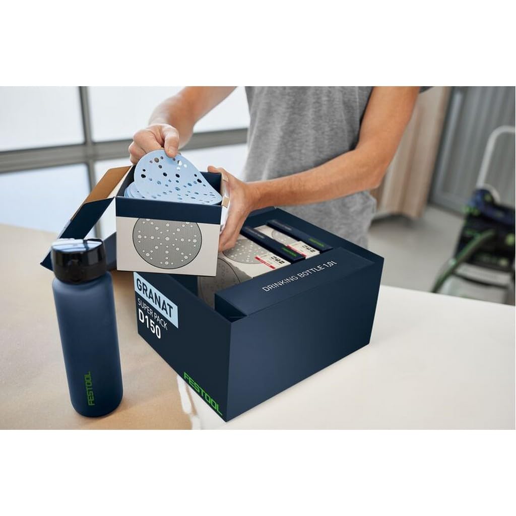Festool Granat Super Pack STF D150/48 GR-SP P - Discos abrasivos y esponjas abrasivas para Multi-Jetstream 2, StickFix, P80-P180, 578132, taller y obra