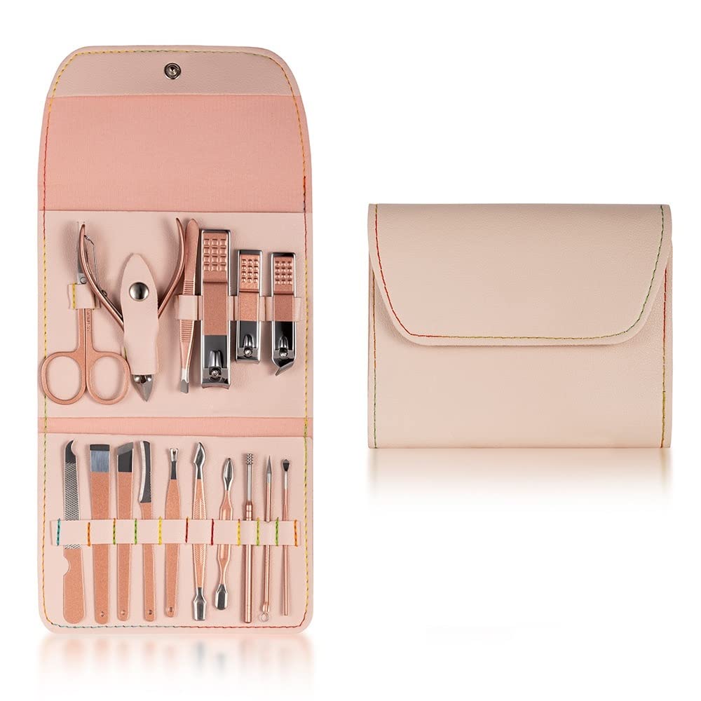 Ciseaux de pédicure anti-ongles incarnés en acier 16 pièces rose