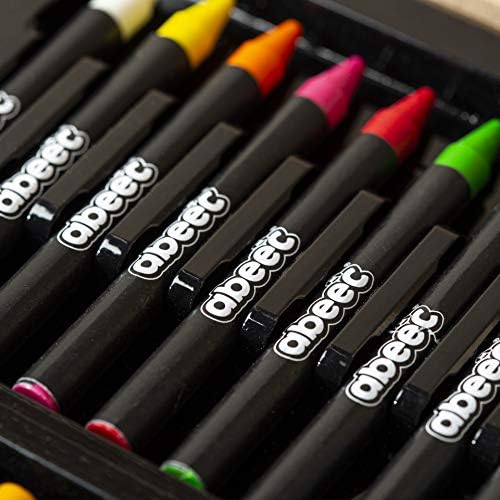 abeec Wooden Art Case  Art Supplies - Kids Art Set - Gifts For Kids - Contains; Colouring Pencils, Felt Tips, Oil Pastels For Kids, Kids Painting Set, Crayons & More