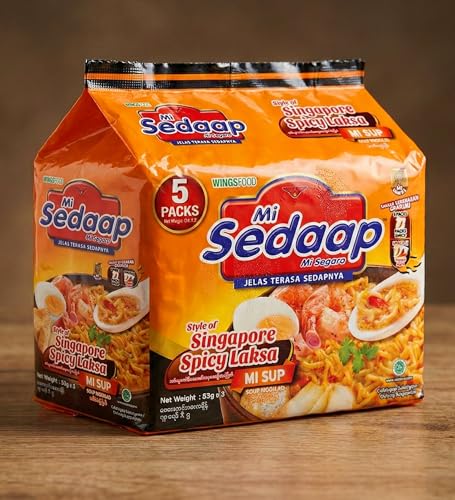 Image of Singaporean Spicy Laksa Noodles, Creamy Coconut & Spicy Chili, Pack of 5