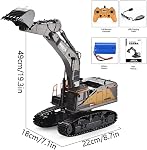 HNR 22 Channel 1:14 Remote Control Excavator Toy with Metal Shovel, Turns 680 Degree, RC Excavator, 2.4Ghz,Lighting Sound Effects Upgraded Charging, Automatic Digging,rc Excavator for Adults