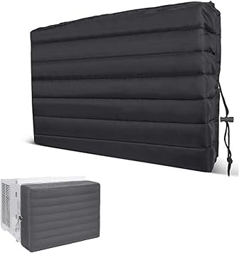 J&C Indoor Air Conditioner Cover for Window Unit - Black, 17x13 inch
