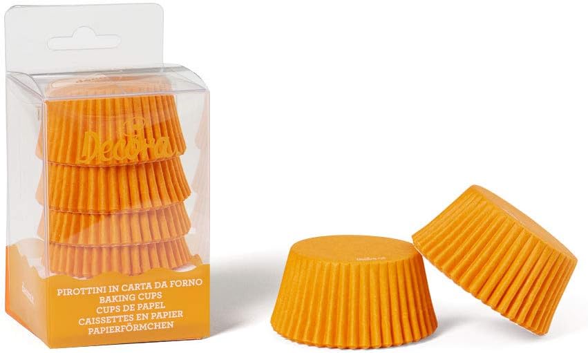 Decora CF 75 Baking Cases Orange, Diameter 50 x H32 mm, Baking Paper