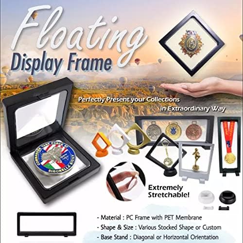 WYFCR 10 Pcs 3D Floating Thin Film Jewelry Storage Box, Jewelry Bracelet Suspended Floating Display Case, Suspension Display Case for Collectibles, Holders for Coins, Jewellery, Medals, Gemstones