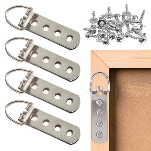 JRYXDS Juego De 4 Ganchos Para Colgar Cuadros, Con Tornillos, Ganchos Para Cuadros Pesados, Ganchos Para Marcos, Juego De Ganchos Para Colgar Cuadros, Ideal Para Colgar Fotos En La Oficina En Casa