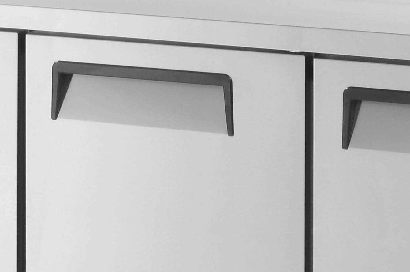 HENDI Mesa de congelación Arktic de 3 puertas con 3 estantes ajustables, -22/-12°C, 390 L, descongelación automática, pantalla digital, 230V/550W, 1800x600x(H) 800 mm, acero inoxidable
