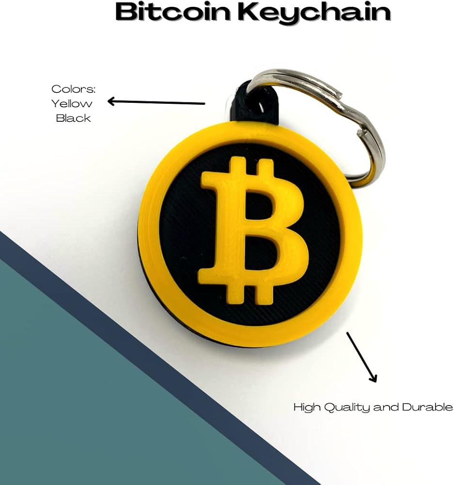Amazon.co.jp: ビットコインキーホルダー - 暗号通貨ファンのための装飾キーチェーン, イエロー、ブラック, Small : ファッション