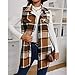 Plaid Vest for Women Button Down Long Shirts Casual Lightweight Sleeveless Shacket Jackets Fall Trendy Outfits Brown