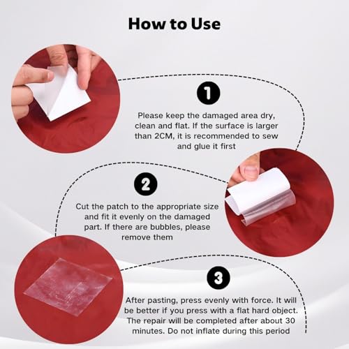 6 Pcs Aufblasbares Flicken Reparaturset, 3.5 x 3.5 in Selbstklebend TPU Pool-Reparaturflicken, Transparenter, Wasserdicht, Vinyl-Reparaturflicken für ufblasbaren Sofas, Schwimmring und Pools