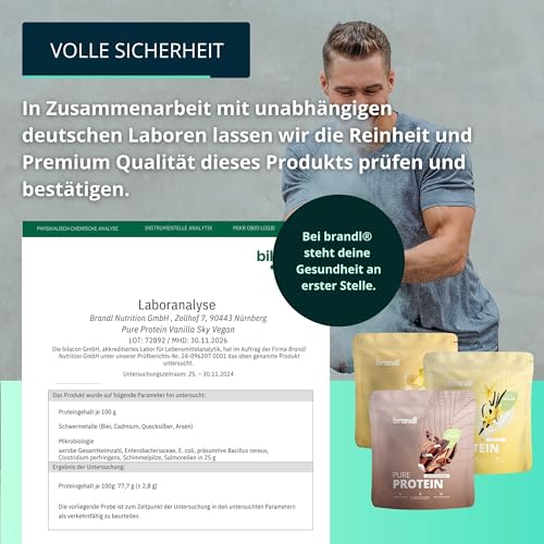 Eiweißpulver Vanille brandl Protein-Pulver ohne Sucralose 1000g