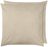 Amazon Basics - Kissenbezug, Mikrofaser Beige - 2er-Set