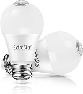 EXTRASTAR Ampoule Détecteur de Mouvement, Ampoule LED E27 Capteur PIR，12W, 1160 Lumens, Equivalent à Ampoule Traditionnelle 81W, 3000K Blanc Froid, Non-Dimmable, Lot de 2