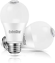 EXTRASTAR Motion Sensor Bulb, E27 LED Bulb with PIR Sensor, 12 W, 1160 Lumens, Equivalent to Traditional Bulb 81 W, 6500 K Cool White, Non-Dimmable, Pack of 2