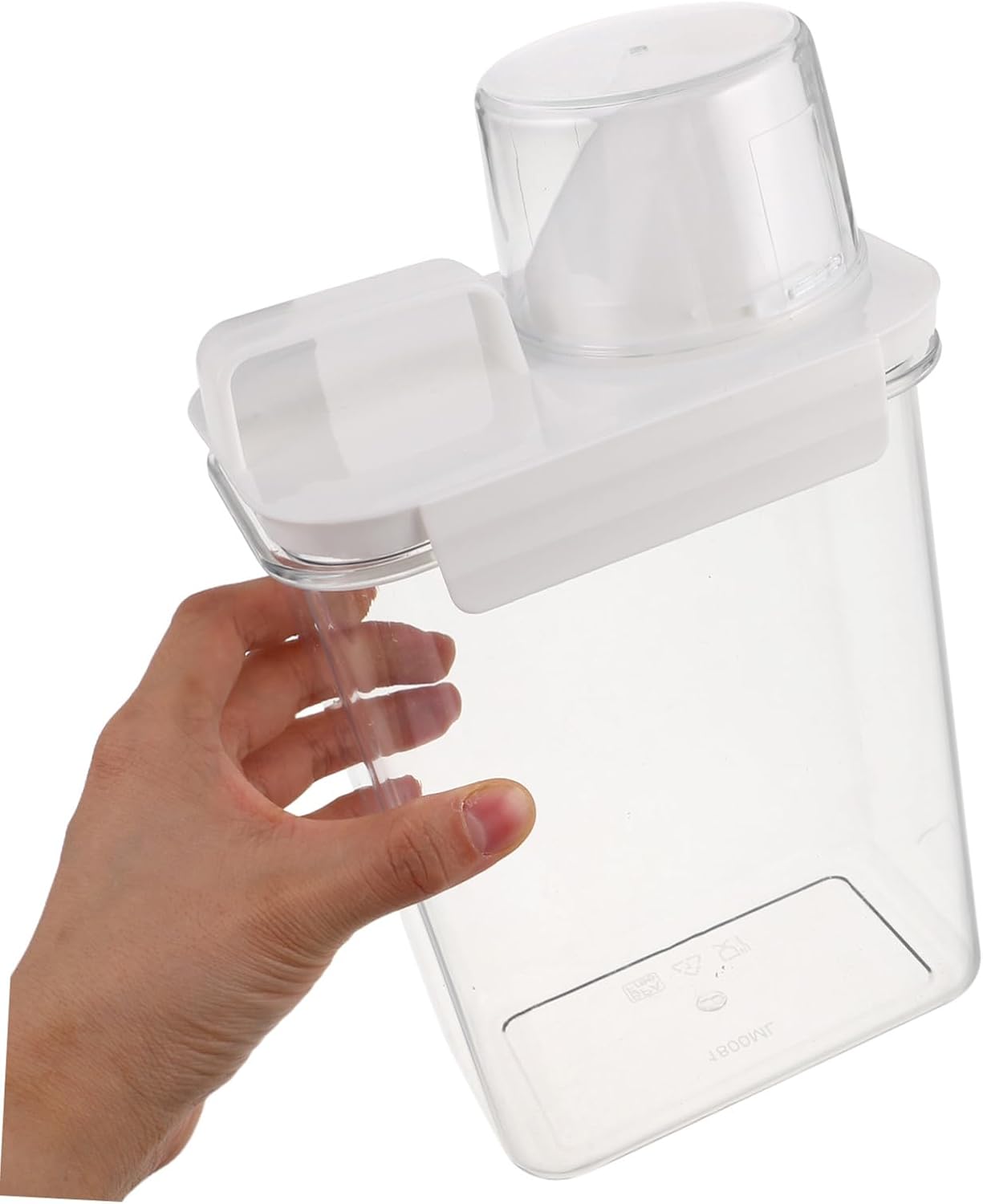 CALLARON Laundry Storage Container Jar with Measuring Cup Airtight Detergent Dispenser for Laundry Powder Liquid Detergent Space-saving for Organization image 4