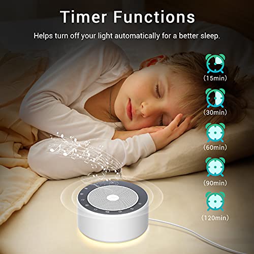 Fitniv White Noise Machine, Sound Machine With 30 High Fidelity Soundtracks, Adjustable 7 Color Night Lights, Full Touch Metal Grille, Timer & Memory Features, Plug In, Sleep Machine For Baby Adults #TOP4