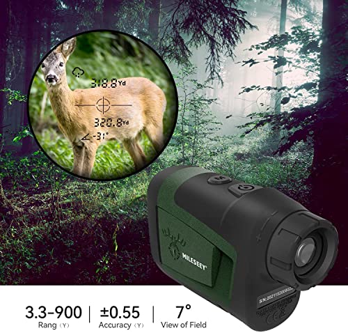 Mileseey Laser Rangefinder Hunting 800Yards, Angle Horizontal & Vertical Distance, Scan Mode, Speed, Accurate, 6X Magnification Archery Rangefinder, Rain Mode In Rain And Fog, Hardcase #TOP3