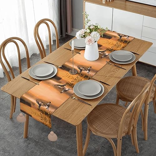 Chemin de table de Noël 152 cm avec pompons pour fêtes de fin d'année