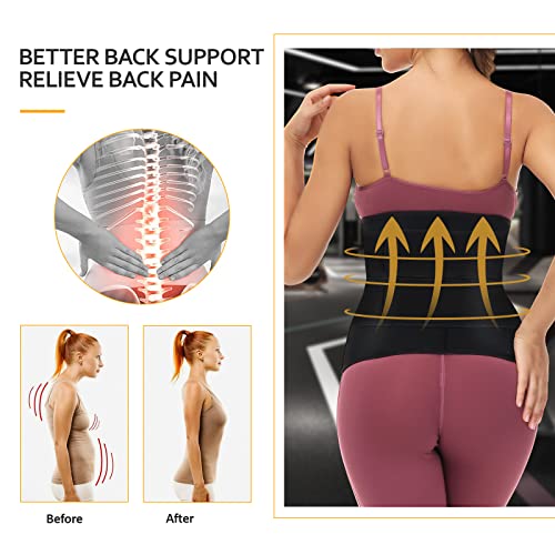 Zouyue Corset Waist Trainer For Women Lower Belly Fat Weight Loss, Hourglass Body Shaper Waist Cincher With Two Belts Black #TOP2