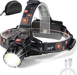 Head Torch LED Rechargeable Headlamp- Super Bright Light,90 Degree Zoomable 3 Modes Waterproof Head Torches Perfect for Running Camping Fishing Hunting Emergency