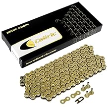 Caltric Golden 530-Pitch 120-Links Non-Oring Drive Chain Compatible with ATV/UTV/Quad/Side X Side/Motorcycle/Dirtbike/with Rivet and Clip on Master Links
