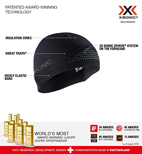 X-Bionic Helmet Cap 4.0 Bonnet Mixte Adulte, Black/Charcoal, FR : M (Taille Fabricant : 2)