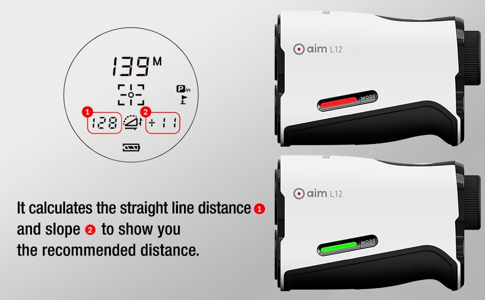 Miniatura 4 de GOLFBUDDY - Telémetro láser L12 con compensación de pendiente, ergonómico, ligero, modo de búsqueda de pines fácil, alerta de vibración, aumento 6X,