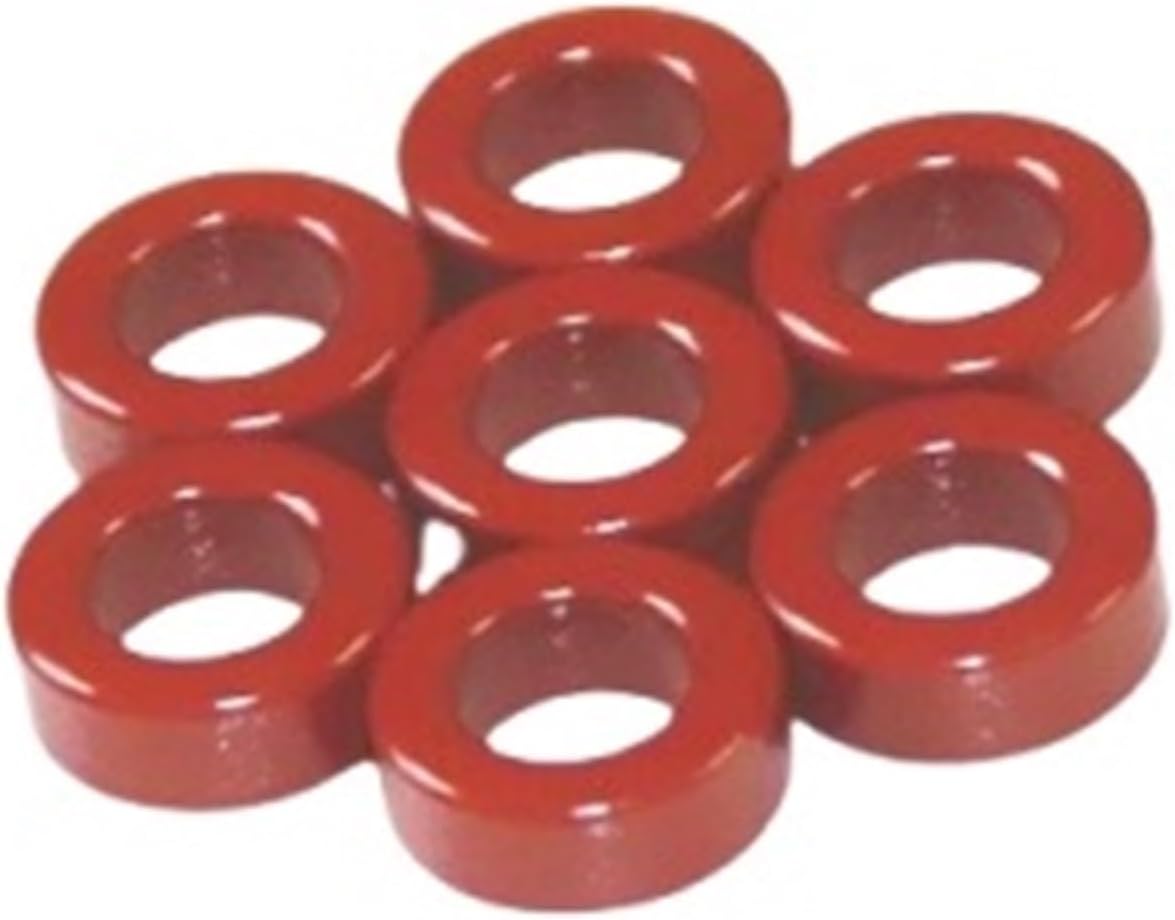10-100pcs T50 2 Carbonyl Iron Powder Cores T50-2 13 * 7.5 * 5 mm 4.9nH/N2 Dust 10μo Ferrite Toroid Red Core Micro Metals, QR(Quantity 10PCS)