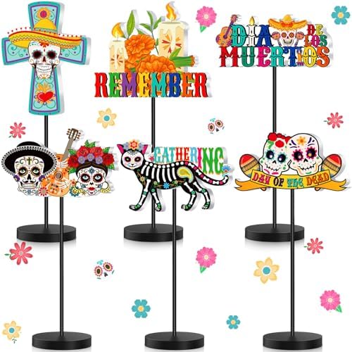 Amazon.com: Wenqik 6 Pcs Dia De Los Muertos Decoration Day of The Dead ...