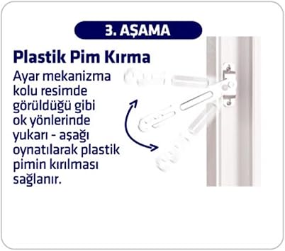 EYMEN YAPI Arwin SOL Açılım Pencere Kademeli Havalandırma Kolu, PVC Kilidi, Metalik